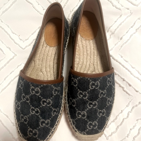 Women's Pilar GG Print Jacquard Espadrille Flats size 8 - Picture 1 of 14